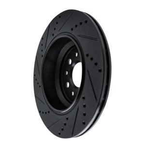 Maserati Ghibli Brake Rotor (1) - Rear Right - R1 Concepts - Drilled & Slotted - Black - `14-`16